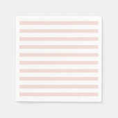 ストライプの赤面ピンク白の水平ストライプ スタンダードカクテルナプキン (正面)