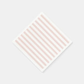 ストライプの赤面ピンク白の水平ストライプ スタンダードカクテルナプキン (角)