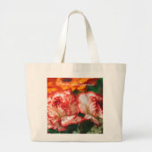 ストライプの車 ラージトートバッグ (正面)