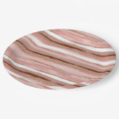 ストライプの金ゴールドグリッターピンク紙プレート ペーパープレート (アングル)