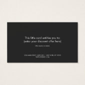 ストライプの金ゴールドフェイクとブラックプラークのギフトカード (裏面)