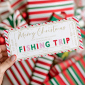 ストライプの釣り旅行クリスマスギフト券カード 招待状