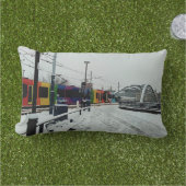 ストライプの電 アウトドアクッション (芝生)