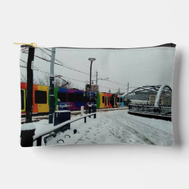 ストライプの電 アクセサリーポーチ