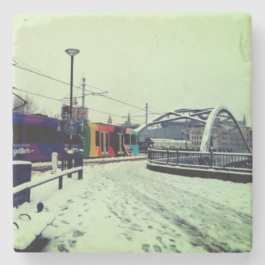 ストライプの電 ストーンコースター (正面)