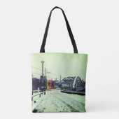 ストライプの電 トートバッグ (裏面)