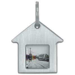 ストライプの電 ペットネームタグ