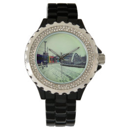 ストライプの電 腕時計