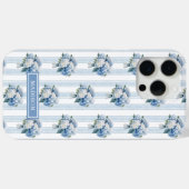 ストライプの青いアジサイ Case-Mate iPhoneケース (裏面 (横))