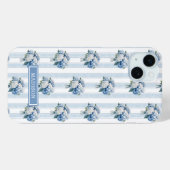 ストライプの青いアジサイ Case-Mate iPhoneケース (裏面 (横))