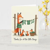 ストライプの靴下ファミリーカード カード (黄色い花)