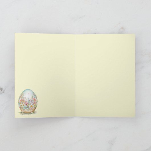 ストライプの飾りイースターエッグ（お名前入り） カード (内部)