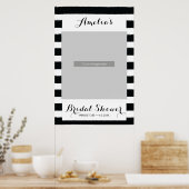 ストライプの黒と白の写真ブース小道具ポスター ポスター (キッチン)