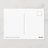 ストライプの黒と白の猫のイラスト ポストカード (裏面)