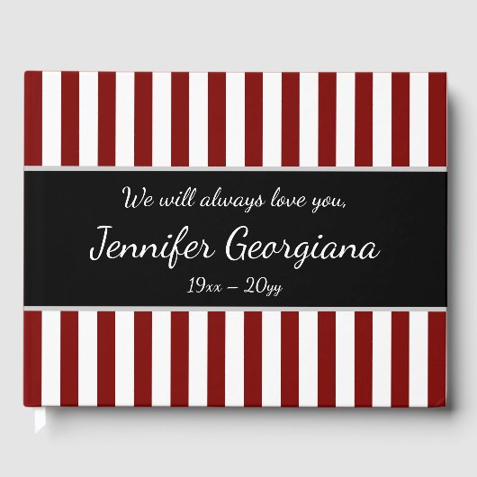 ストライプの&カスタマイズメモリアルゲストブック ゲストブック (正面)