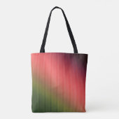 ストライプの，赤，緑，グラデーション トートバッグ (裏面)