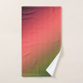 ストライプの，赤，緑，グラデーション バスタオルセット (ハンドタオル)