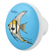 ストライプのangelfish漫画イラストレーション セラミックノブ (右)