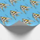 ストライプのangelfish漫画イラストレーション ラッピングペーパー (角)