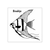 ストライプのangelfish漫画イラストレーション ラバースタンプ (インプリント)