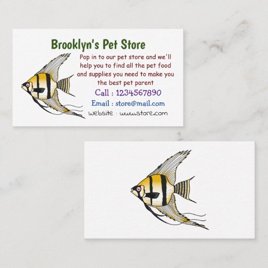 ストライプのangelfish漫画イラストレーション 名刺 (正面/裏面)