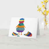 ストライプのBitty Greeting Card カード (黄色い花)
