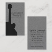 ストライプのGitarミュージック名刺、Jet Black 名刺 (正面/裏面)