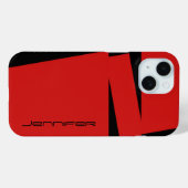 ストライプのiPhone6ケースの赤くおよび黒いストライプ Case-Mate iPhoneケース (裏面 (横))