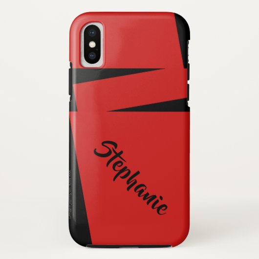 ストライプのiPhone Xの場合の赤くおよび黒いストライプ Case-Mate iPhoneケース (裏面)
