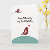 ストライプのLovely Birdカード カード (黄色い花)