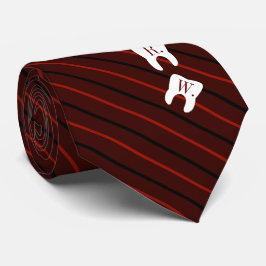 ストライプのMaroon歯科初期化歯 ネクタイ