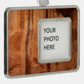 ストライプのRock of Double Arch Alcove II at Zion シルバープレートフレームオーナメント (右)