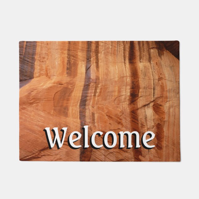ストライプのRock of Double Arch Alcove II at Zion ドアマット (正面)