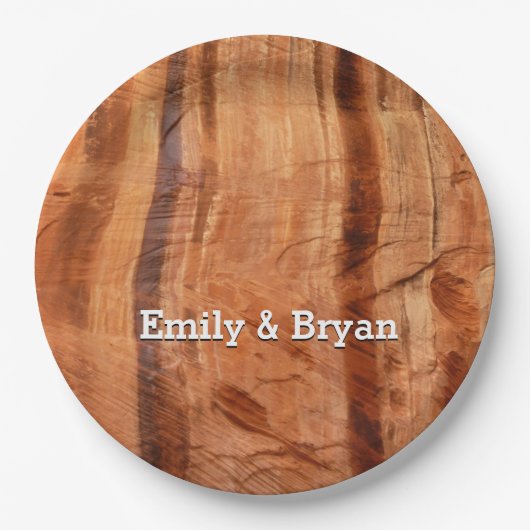 ストライプのRock of Double Arch Alcove II at Zion ペーパープレート (正面)