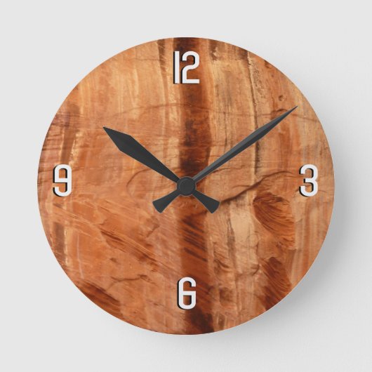 ストライプのRock of Double Arch Alcove II at Zion ラウンド壁時計 (正面)