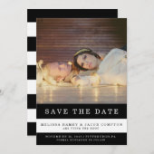 ストライプのSave the Dateのお知らせ セーブザデート (正面/裏面)