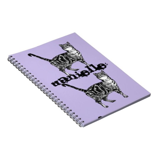 ストライプのTabby Catかわいい女の子の名前ノート ノートブック (右側)