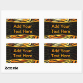 ストライプのTiger Furプリントパタパーソナライズされたーン 長方形シール (シート)