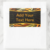 ストライプのTiger Furプリントパタパーソナライズされたーン 長方形シール (バッグ)