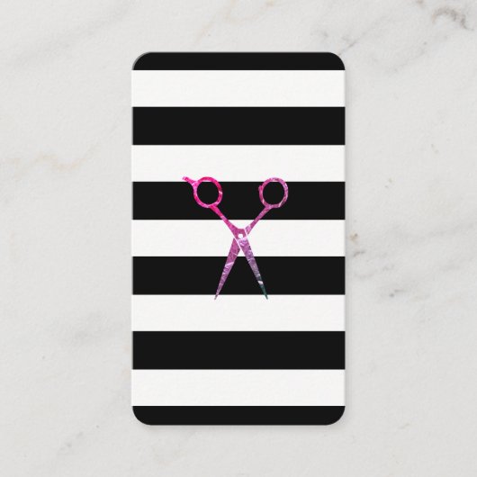 ストライプはさみアポイントメント 予約カード (正面)