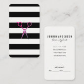 ストライプはさみアポイントメント 予約カード (正面/裏面)