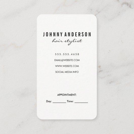 ストライプはさみアポイントメント 予約カード (裏面)