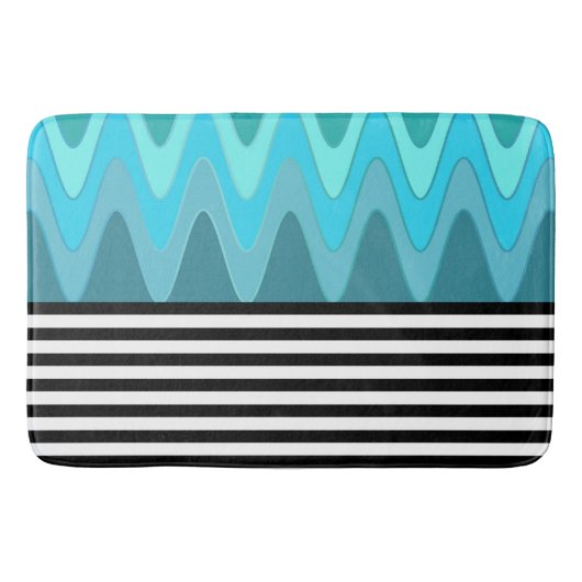 ストライプアイディアとパターンミックス バスマット (正面)