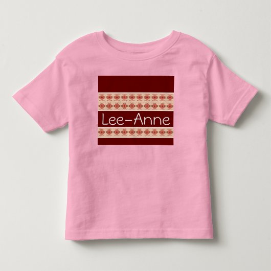 ストライプアクセント付き花柄 トドラーTシャツ (正面)