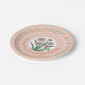 ストライプアンドピーチフローラ ペーパープレート (アングル)