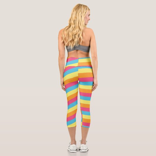 ストライプイースターパタ男性へーンの贈り物 カプリレギンス (裏面)