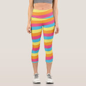 ストライプイースターパタ男性へーンの贈り物 カプリレギンス (正面)