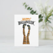 ストライプウィッチレッグタイツストッキングハッピーハローウィン シーズンポストカード (スタンド正面)