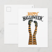 ストライプウィッチレッグタイツストッキングハッピーハローウィン シーズンポストカード (正面/裏面)