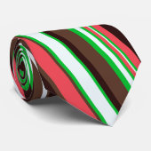 ストライプオレンジ色の緑のパタミニマルーン ネクタイ (ロール)